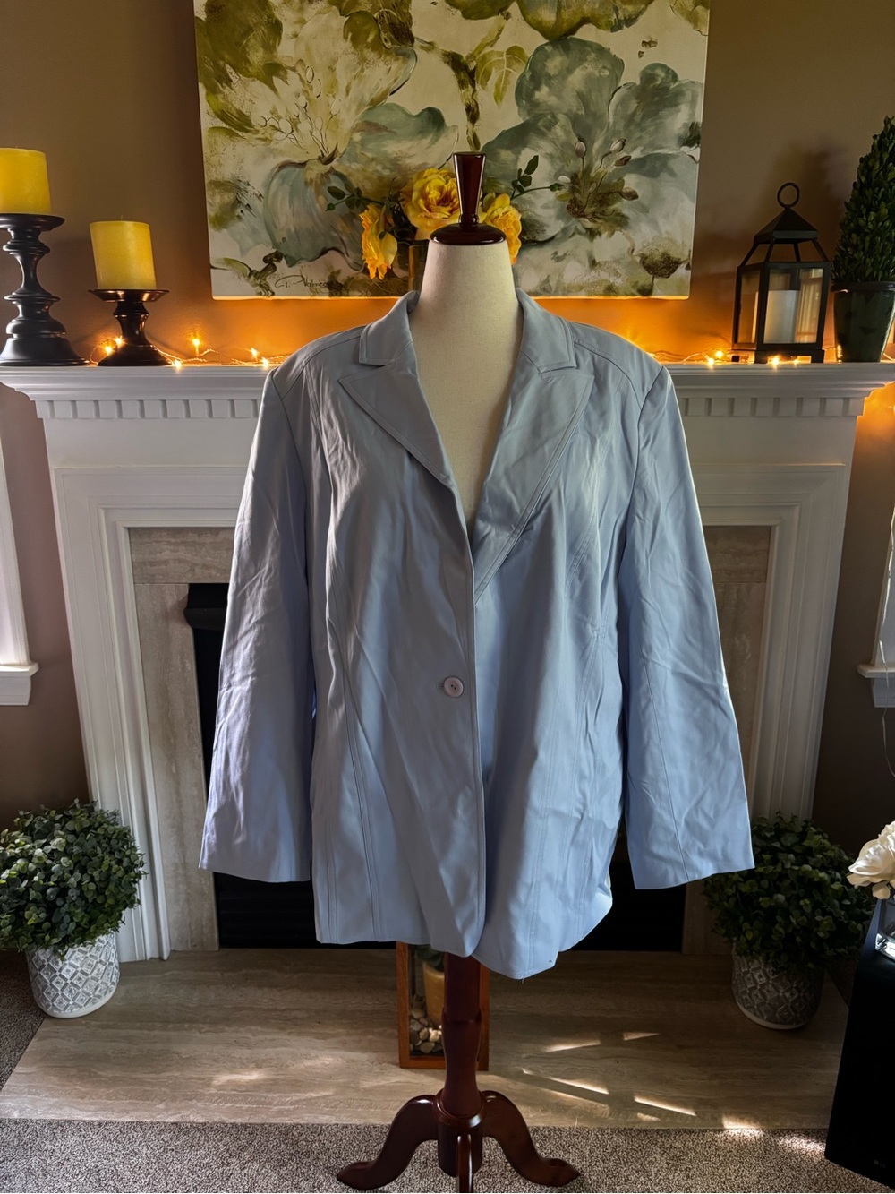 *NEW* Lane Bryant Single Button Powder Blue Blazer Jacket - Size 28